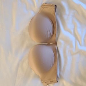 Nude strapless bombshell bra
